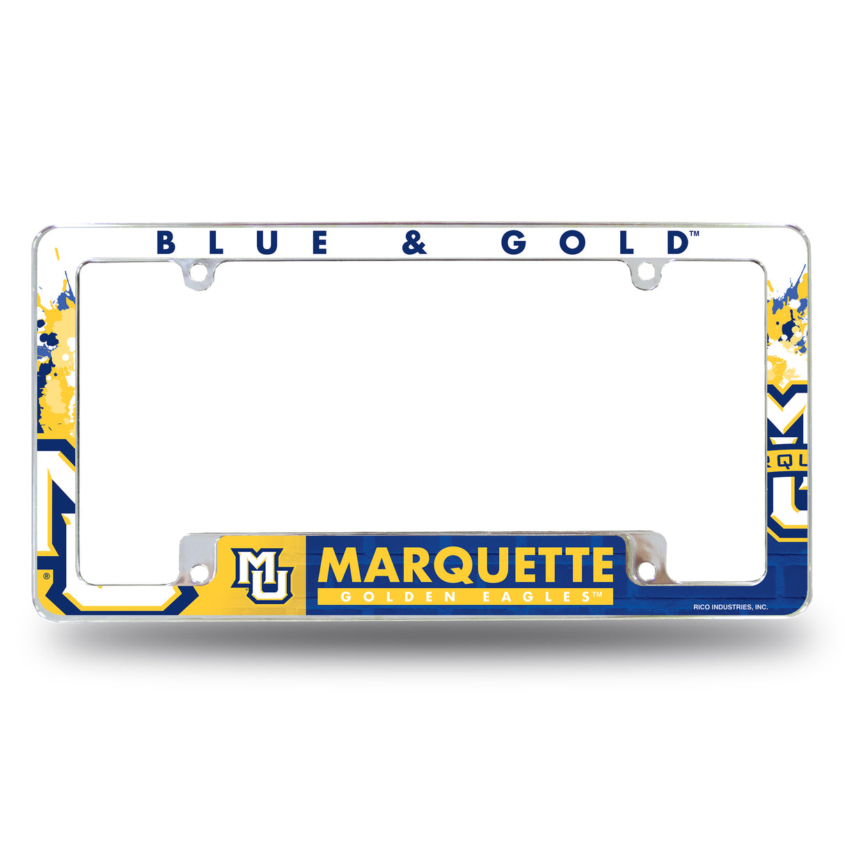 NCAA Marquette Golden Eagles Chrome License Plate Frame Fan Gear NCAA Marquette Golden Eagles