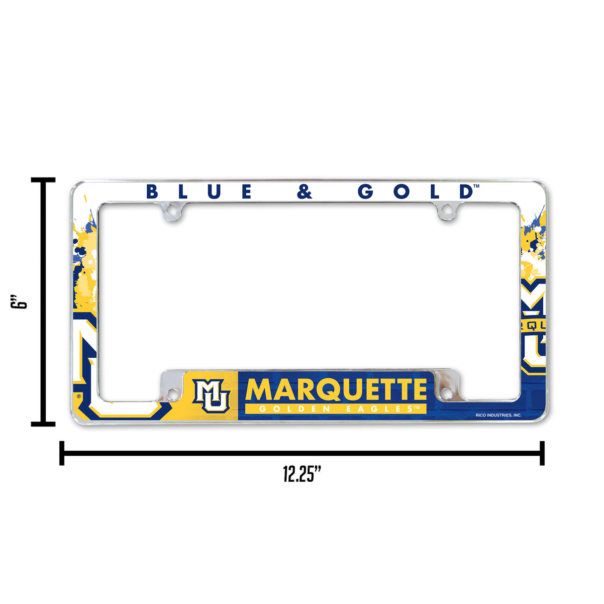 NCAA Marquette Golden Eagles Chrome License Plate Frame Fan Gear NCAA Marquette Golden Eagles