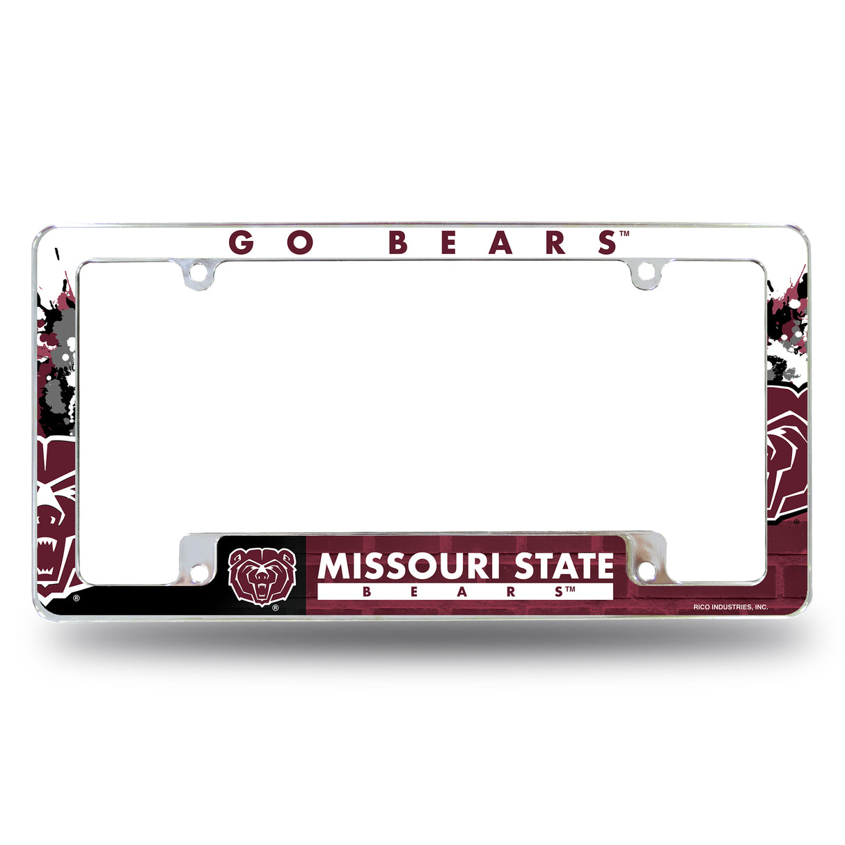 NCAA Missouri State Bears Chrome License Plate Frame Fan Gear NCAA Missouri State Bears