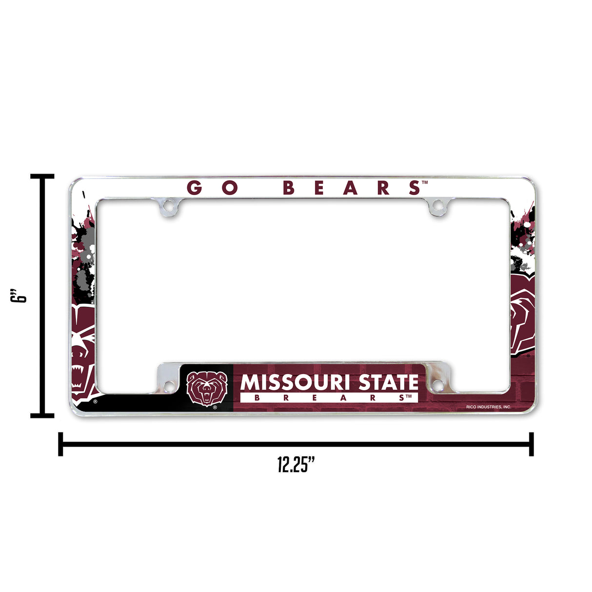 NCAA Missouri State Bears Chrome License Plate Frame Fan Gear NCAA Missouri State Bears