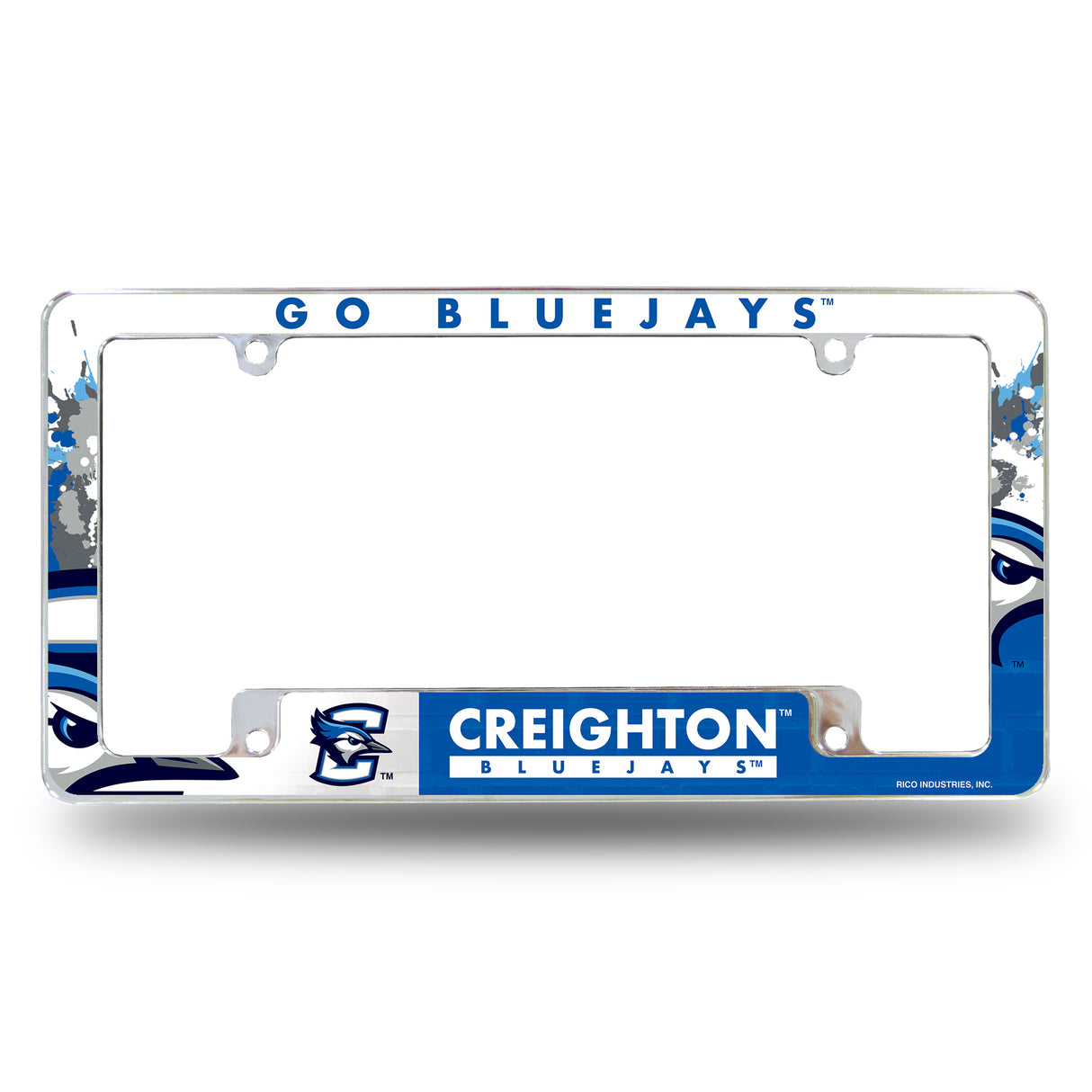 NCAA Creighton Bluejays Chrome License Plate Frame Fan Gear NCAA Creighton Bluejays