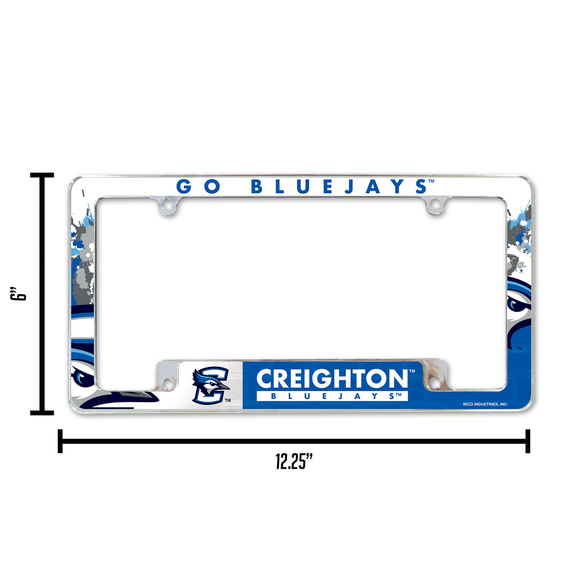 NCAA Creighton Bluejays Chrome License Plate Frame Fan Gear NCAA Creighton Bluejays