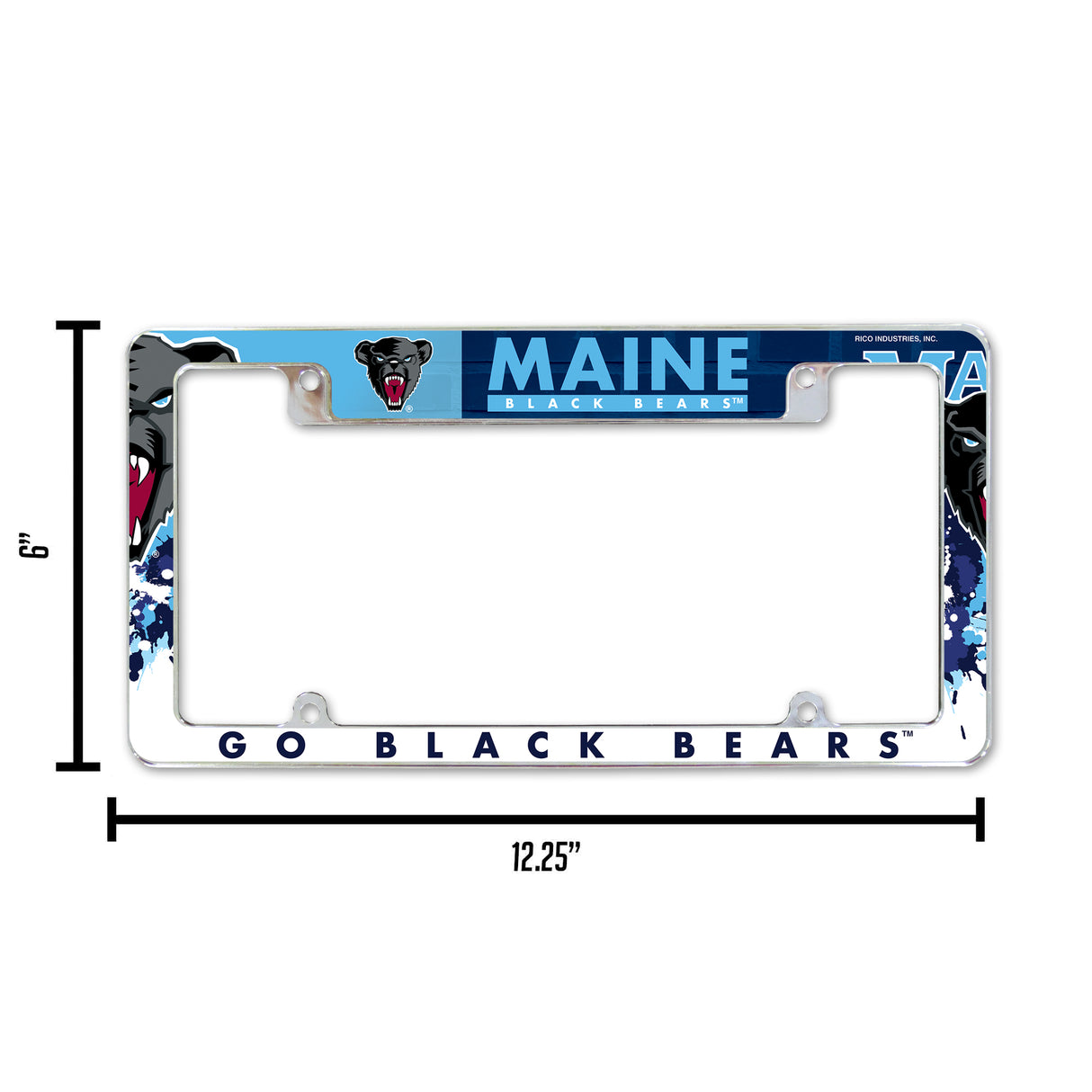 NCAA Maine Black Bears Chrome License Plate Frame Fan Gear NCAA Maine Black Bears