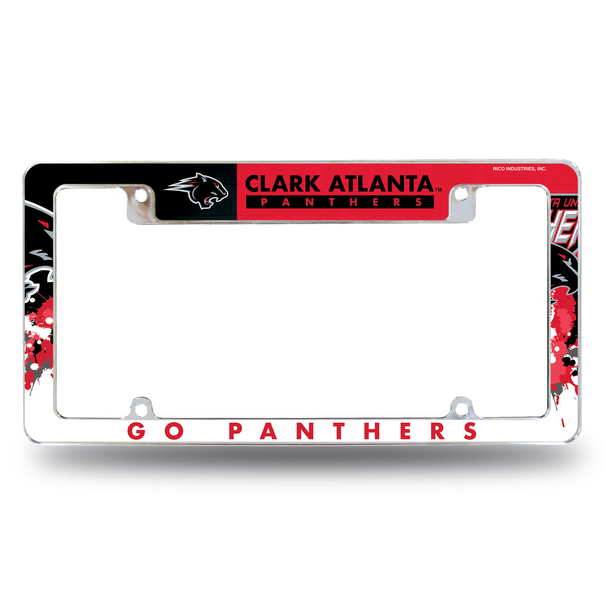 NCAA Clark Atlanta University Panthers - CAU Chrome License Plate Frame Fan Gear NCAA Clark Atlanta University Panthers