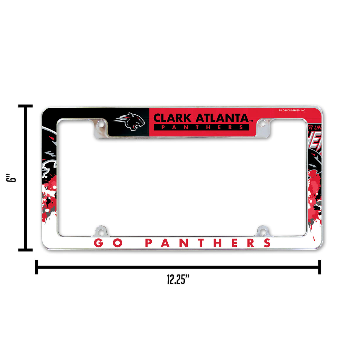 NCAA Clark Atlanta University Panthers - CAU Chrome License Plate Frame Fan Gear NCAA Clark Atlanta University Panthers