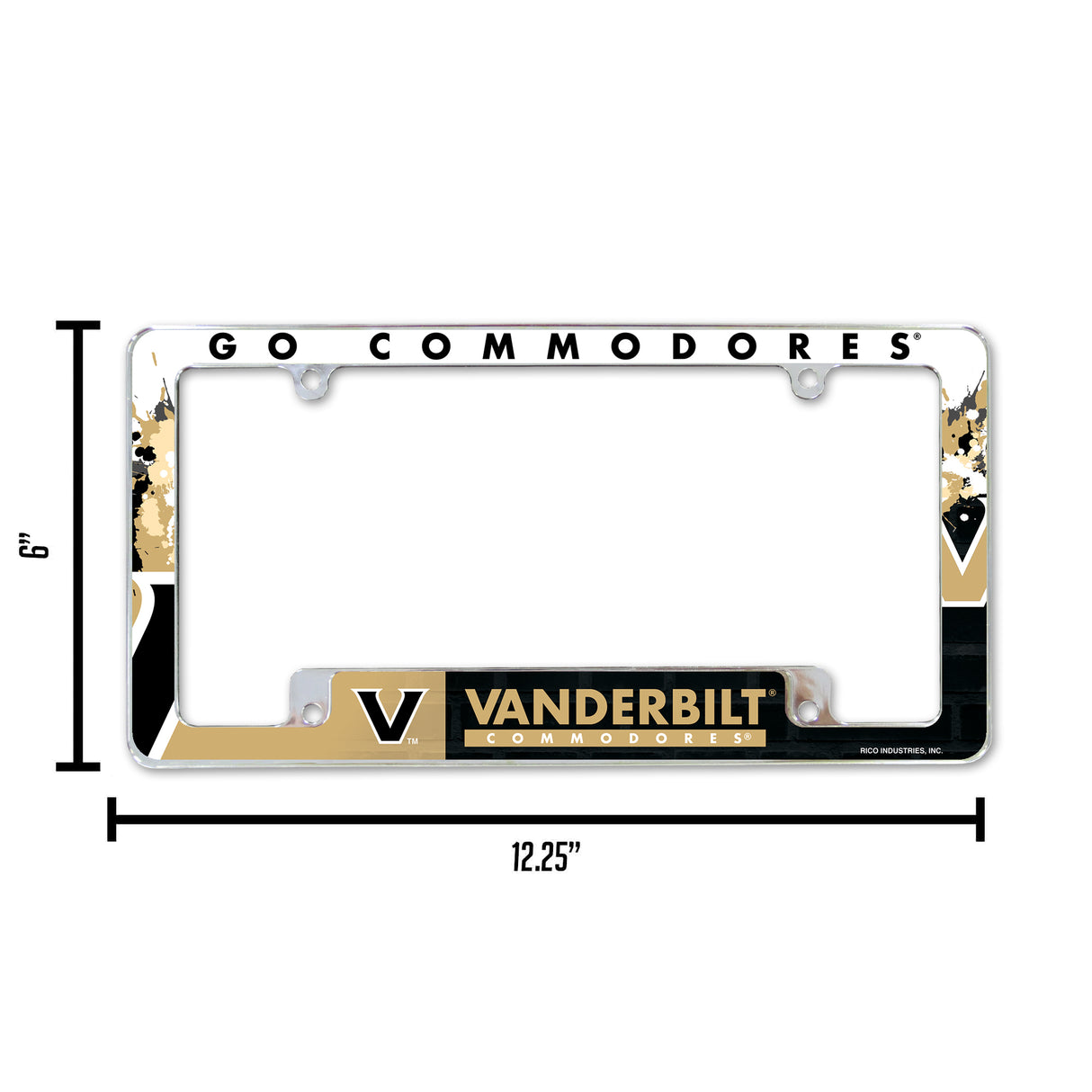 NCAA Vanderbilt Commodores Chrome License Plate Frame Fan Gear NCAA Vanderbilt Commodores