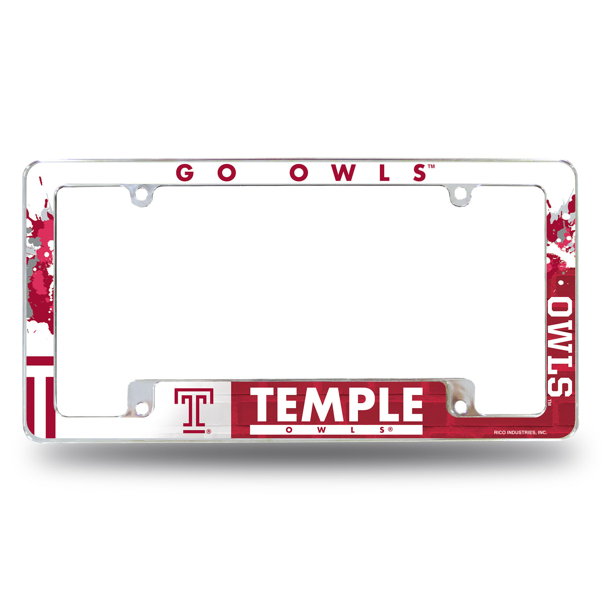 NCAA Temple Owls Chrome License Plate Frame Fan Gear NCAA Temple Owls