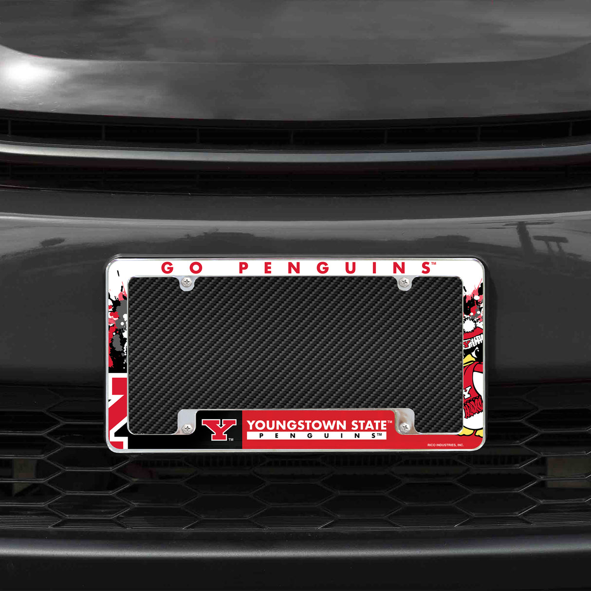 NCAA Youngstown Penguins Chrome License Plate Frame Fan Gear NCAA Youngstown Penguins