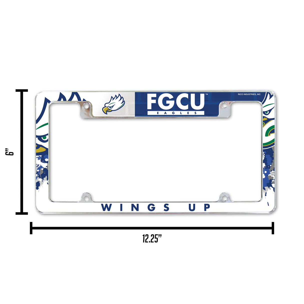 NCAA Florida Gulf Coast Eagles - FGCU Chrome License Plate Frame Fan Gear NCAA Florida Gulf Coast Eagles