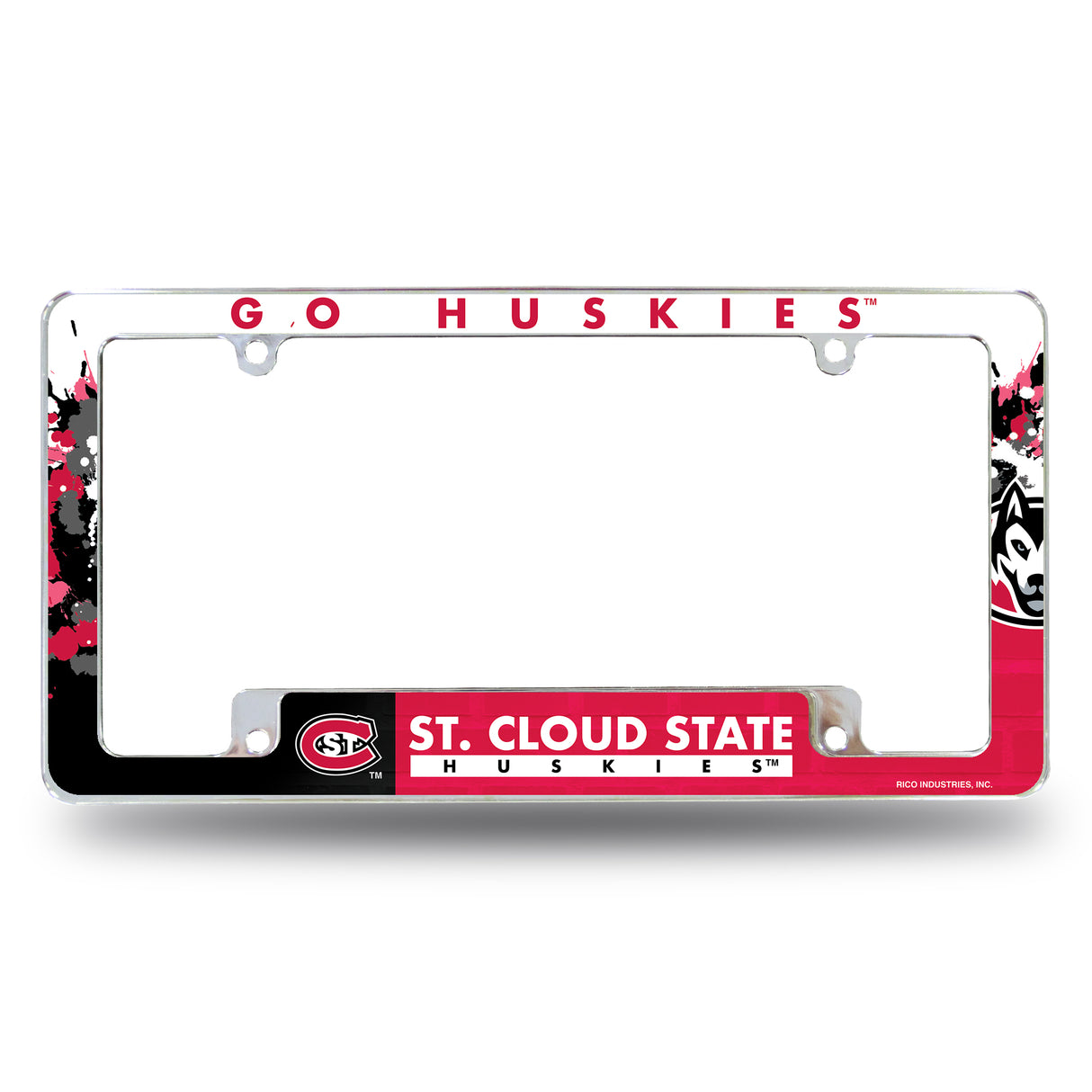 NCAA St. Cloud State Huskies Chrome License Plate Frame Fan Gear NCAA St. Cloud State Huskies