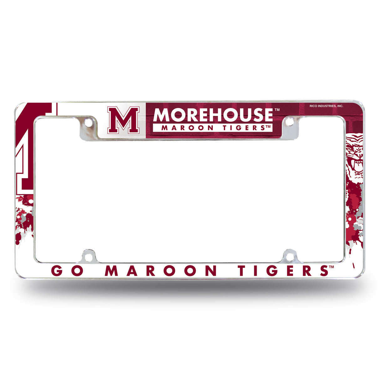 NCAA Morehouse Maroon Tigers Chrome License Plate Frame Fan Gear NCAA Morehouse Maroon Tigers