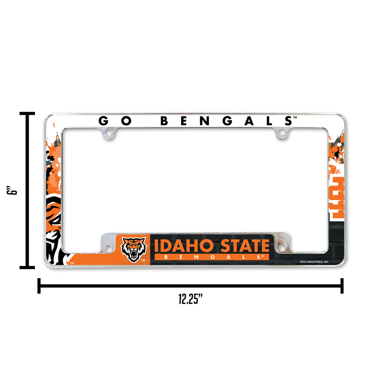 NCAA Idaho State Bengals Chrome License Plate Frame Fan Gear NCAA Idaho State Bengals