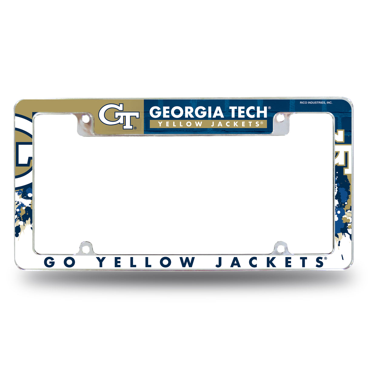 NCAA Georgia Tech Yellow Jackets - GT Chrome License Plate Frame Fan Gear NCAA Georgia Tech Yellow Jackets