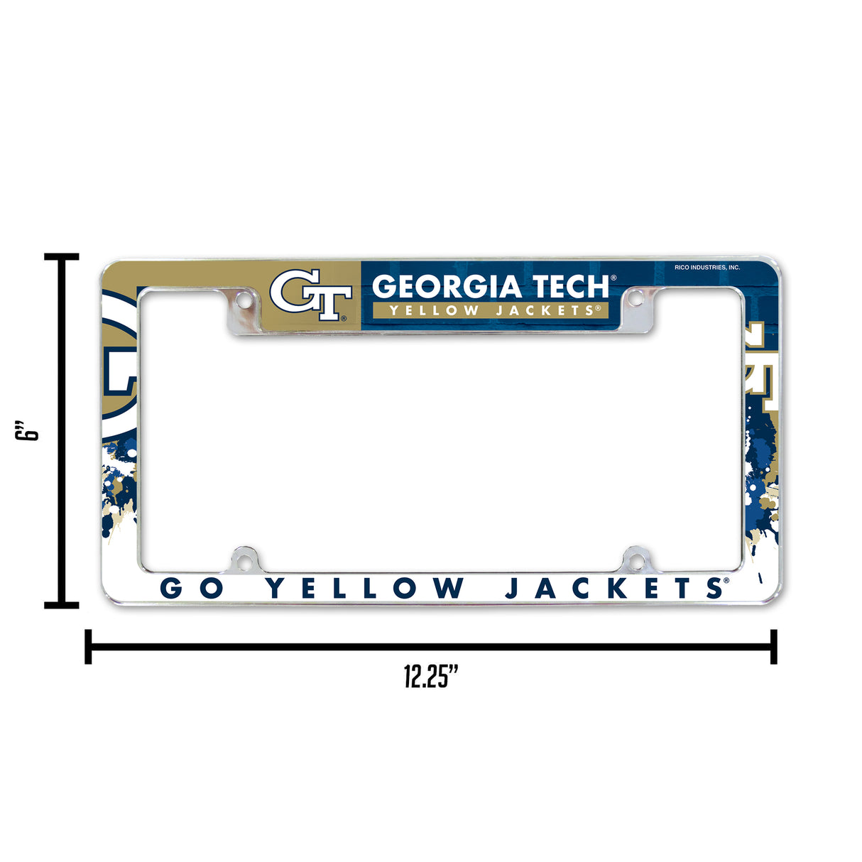 NCAA Georgia Tech Yellow Jackets - GT Chrome License Plate Frame Fan Gear NCAA Georgia Tech Yellow Jackets
