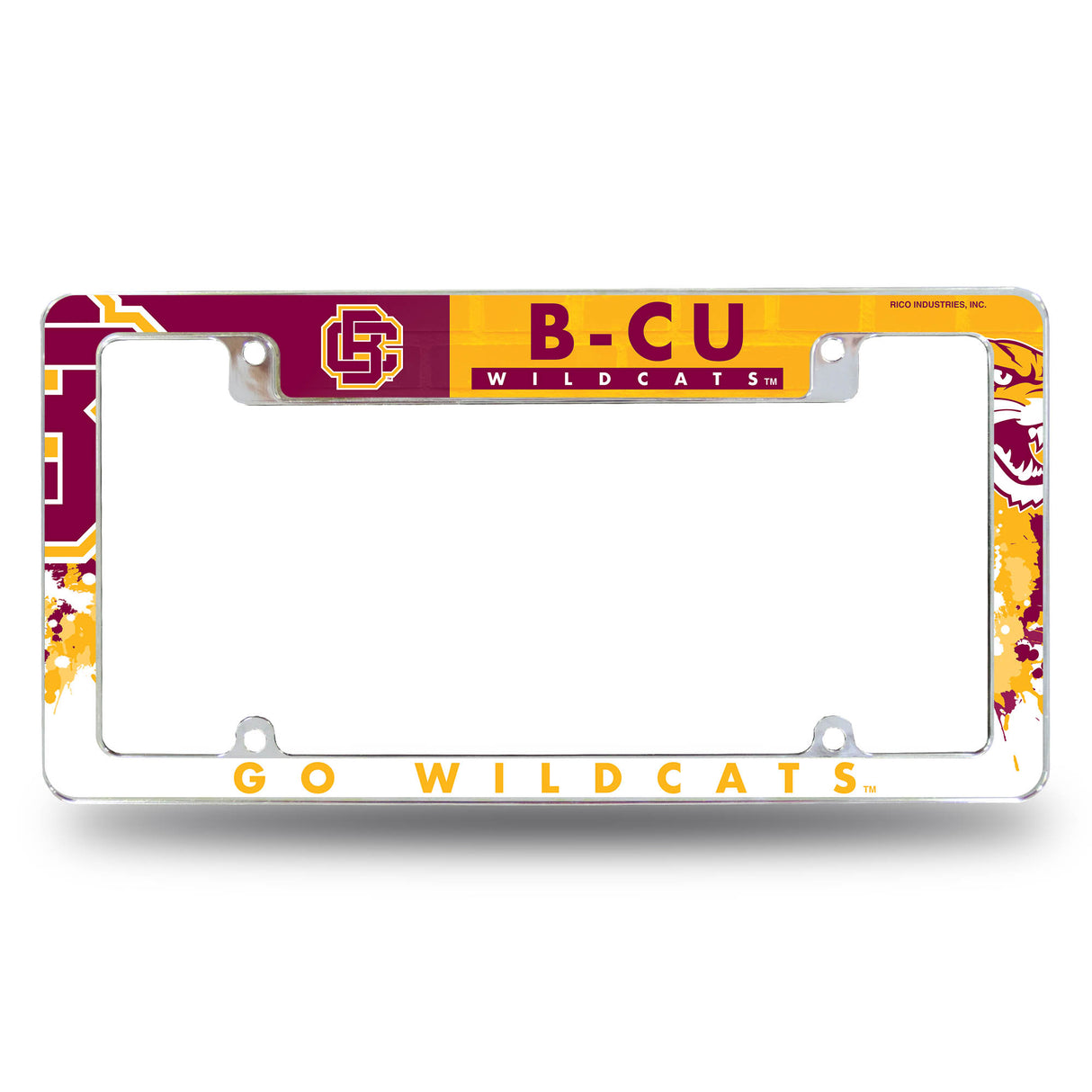 NCAA Bethune-Cookman Wildcats Chrome License Plate Frame Fan Gear NCAA Bethune-Cookman Wildcats