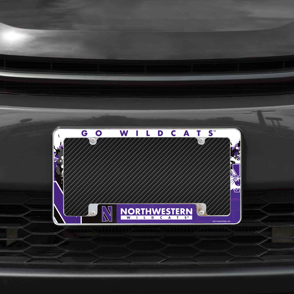 NCAA Northwestern Wildcats Chrome License Plate Frame Fan Gear NCAA Northwestern Wildcats