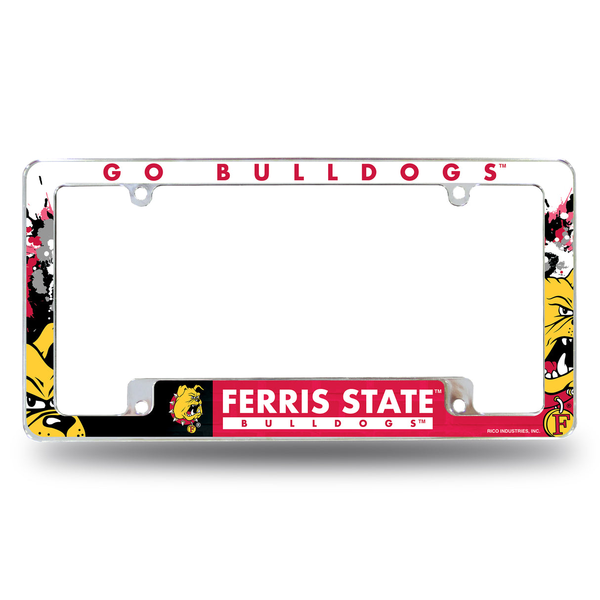 NCAA Ferris State Bulldogs Chrome License Plate Frame Fan Gear NCAA Ferris State Bulldogs