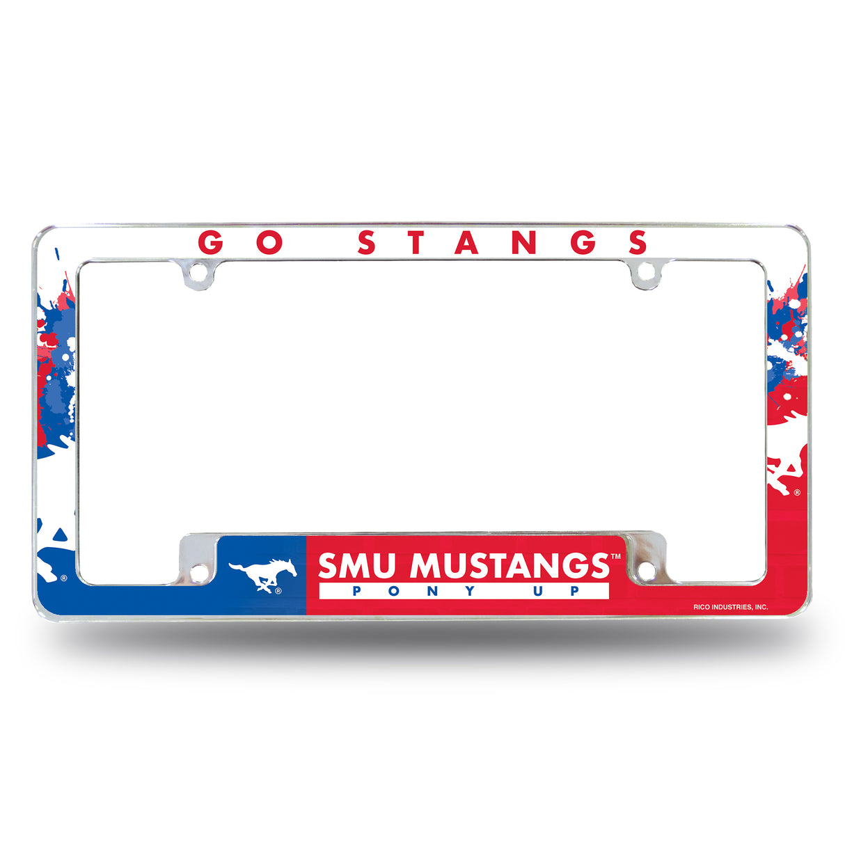 NCAA Southern Methodist Mustangs Chrome License Plate Frame Fan Gear NCAA Southern Methodist Mustangs