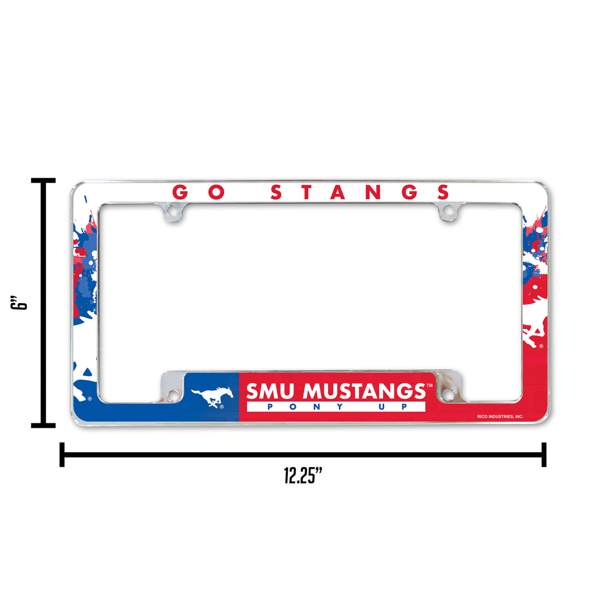 NCAA Southern Methodist Mustangs Chrome License Plate Frame Fan Gear NCAA Southern Methodist Mustangs