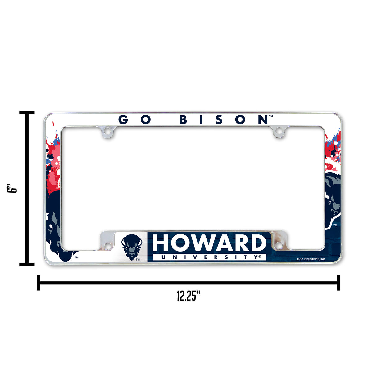 NCAA Howard Bison Chrome License Plate Frame Fan Gear NCAA Howard Bison