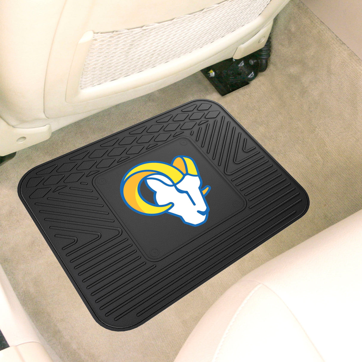 Fanmats Los Angeles Rams Back Seat Car Utility Mat - 14" x 17" Fan Gear NFL Los Angeles Rams