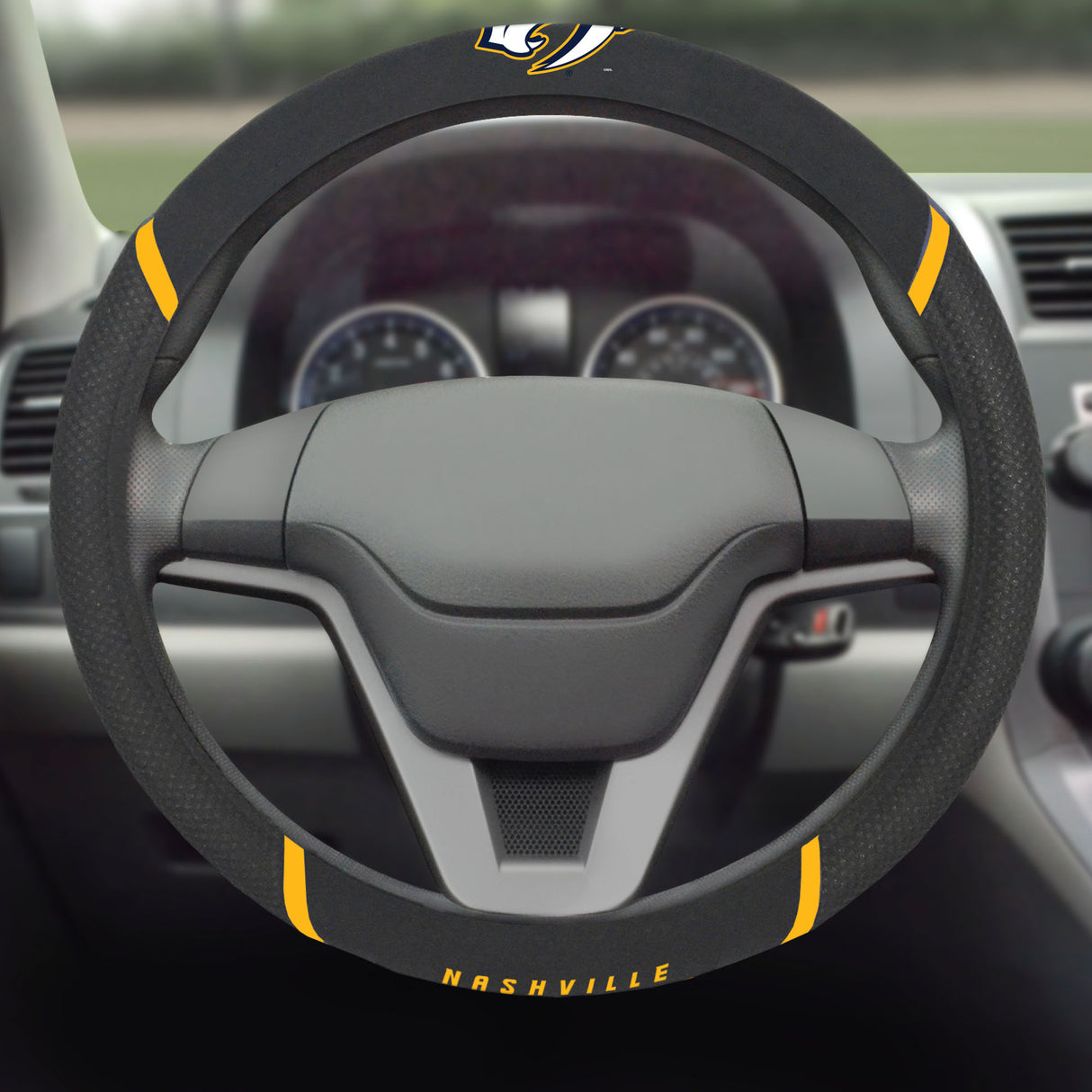Fanmats Nashville Predators Embroidered Steering Wheel Cover Fan Gear NHL Nashville Predators