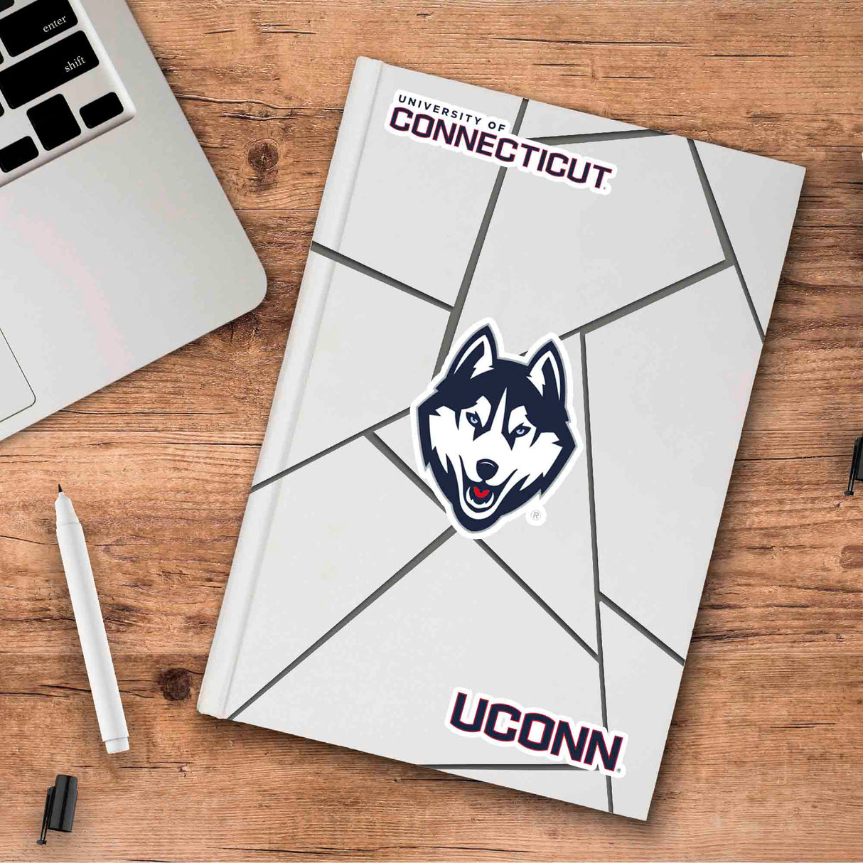 Fanmats UConn Huskies 3 Piece Decal Sticker Set Fan Gear NCAA Connecticut Huskies