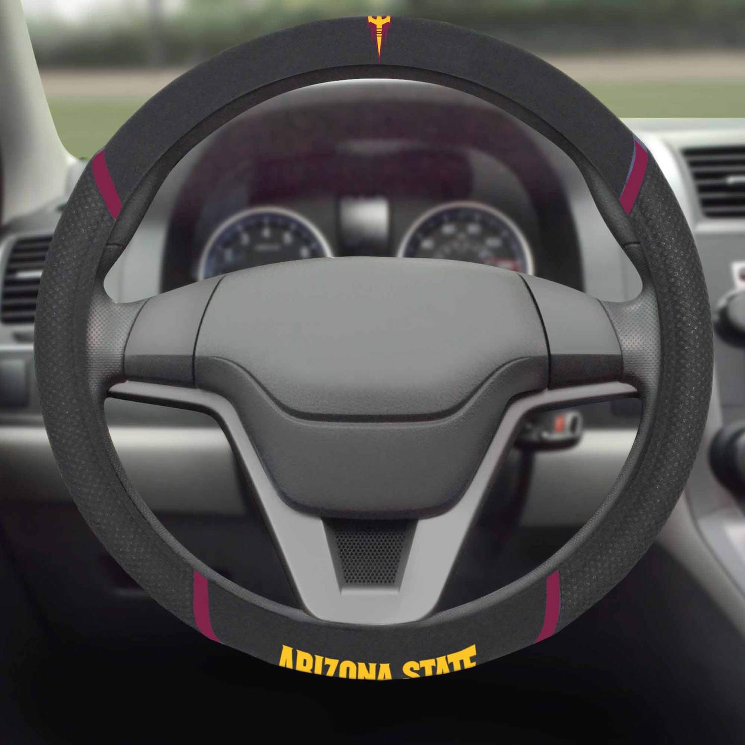 Fanmats Arizona State Sun Devils Embroidered Steering Wheel Cover Fan Gear NCAA Arizona State Sun Devils