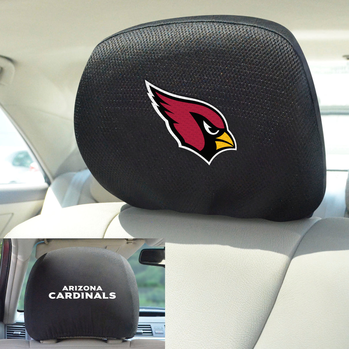 Fanmats Arizona Cardinals Embroidered Head Rest Cover Set - 2 Pieces Fan Gear NFL Arizona Cardinals