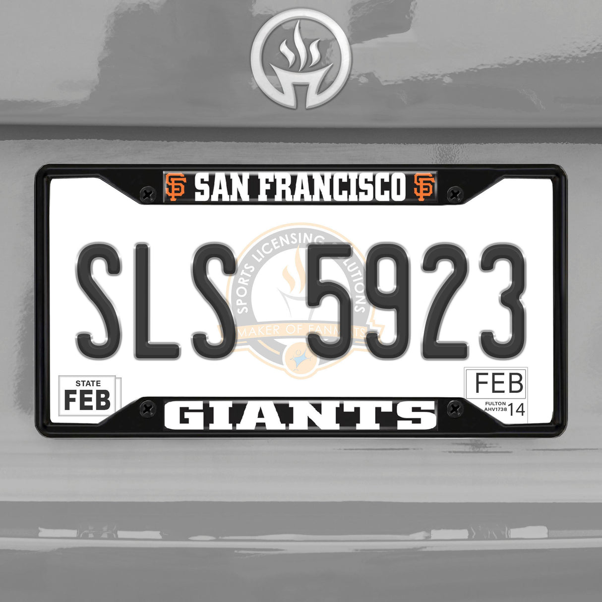 Fanmats San Francisco Giants Metal License Plate Frame Black Finish Fan Gear MLB San Francisco Giants