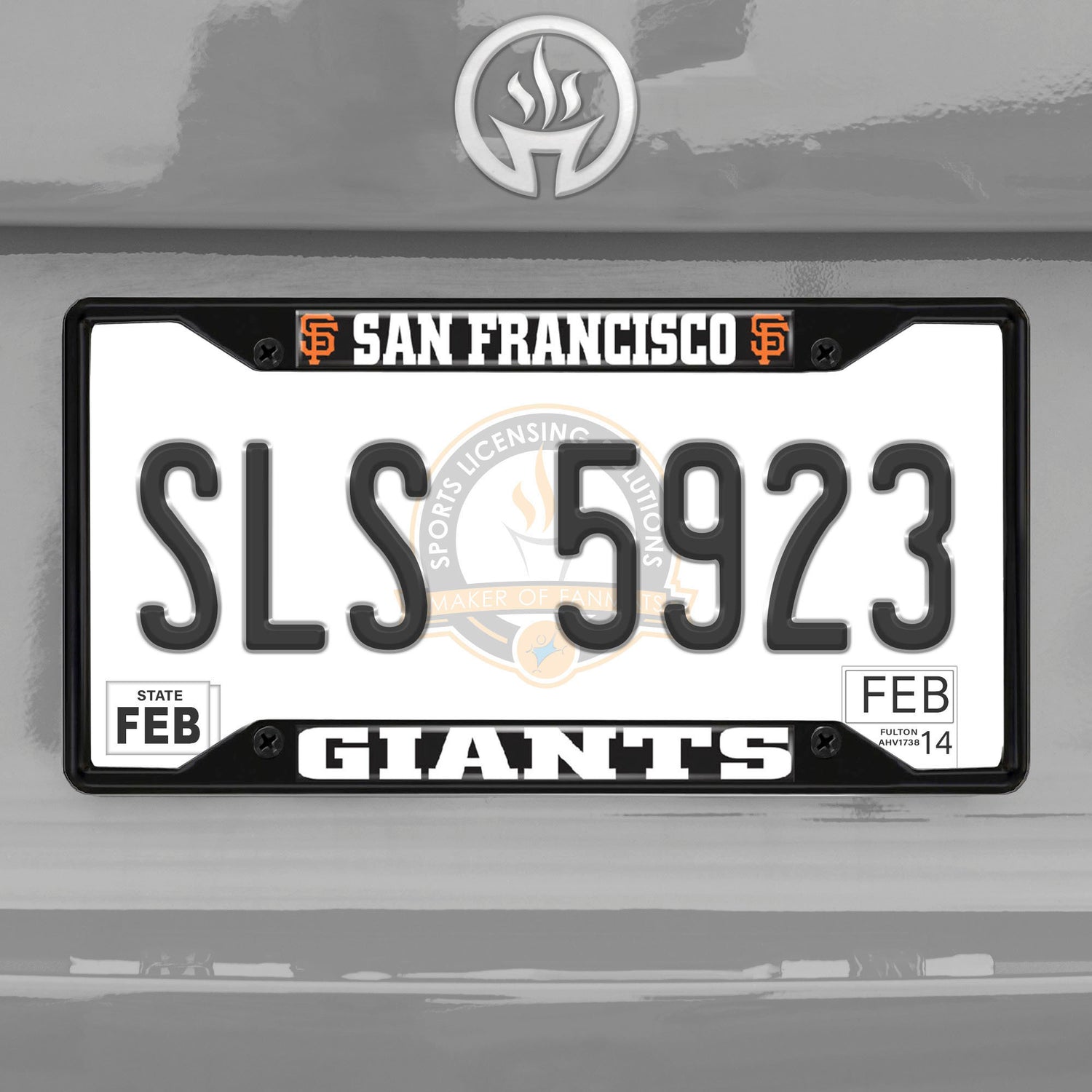 Fanmats San Francisco Giants Metal License Plate Frame Black Finish Fan Gear MLB San Francisco Giants