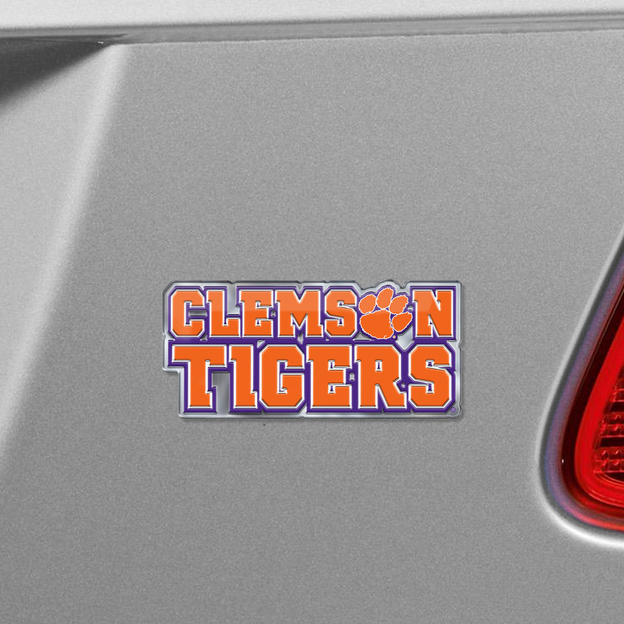 Fanmats Clemson Tigers Heavy Duty Aluminum Embossed Color Emblem - Alternate Fan Gear NCAA Clemson Tigers