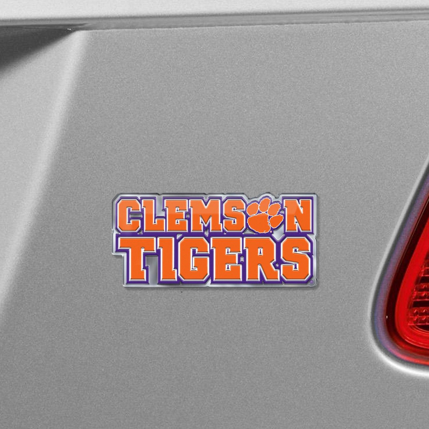 Fanmats Clemson Tigers Heavy Duty Aluminum Embossed Color Emblem - Alternate Fan Gear NCAA Clemson Tigers