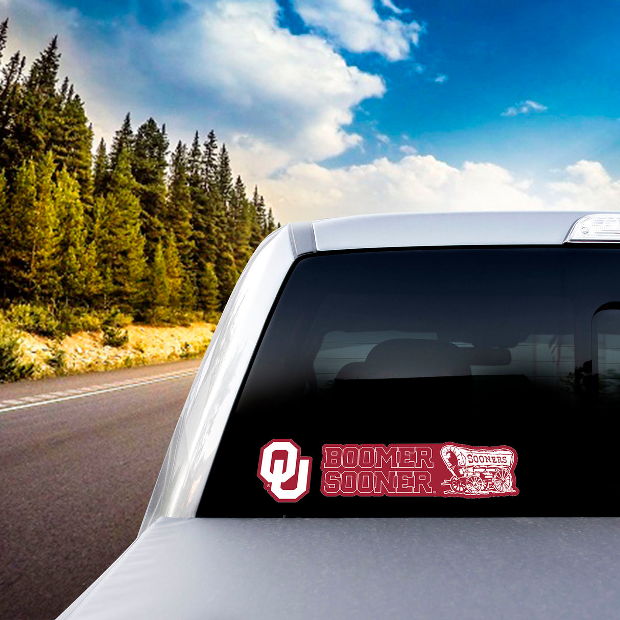 Fanmats Oklahoma Sooners 2 Piece Team Slogan Decal Sticker Set Fan Gear NCAA Oklahoma Sooners