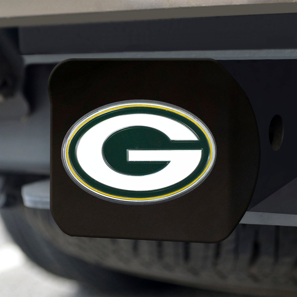 Fanmats Green Bay Packers Black 3D Color Emblem Metal Hitch Cover Fan Gear NFL Green Bay Packers