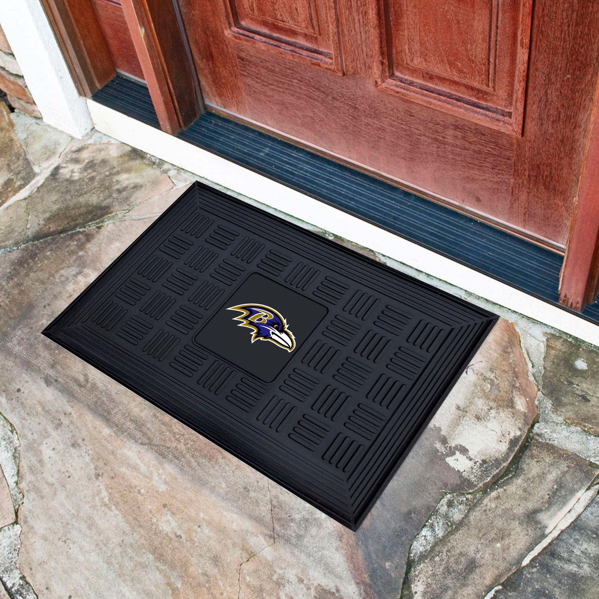 Fanmats Baltimore Ravens Heavy Duty Vinyl Medallion Door Mat - 19.5" x 31" Fan Gear NFL Baltimore Ravens