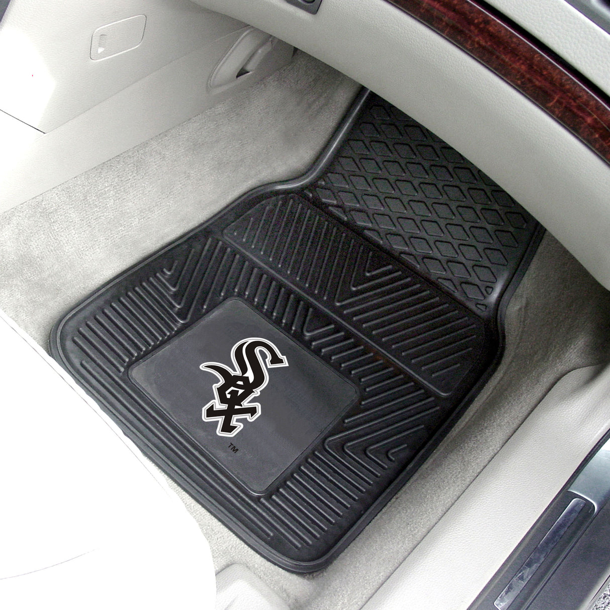 Fanmats Chicago White Sox Heavy Duty Car Mat Set - 2 Pieces Fan Gear MLB Chicago White Sox