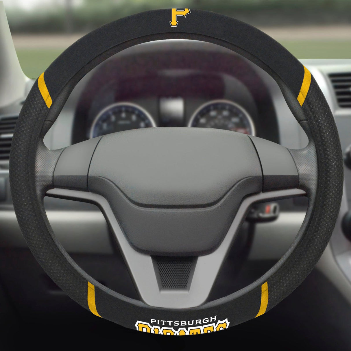 Fanmats Pittsburgh Pirates Embroidered Steering Wheel Cover Fan Gear MLB Pittsburgh Pirates