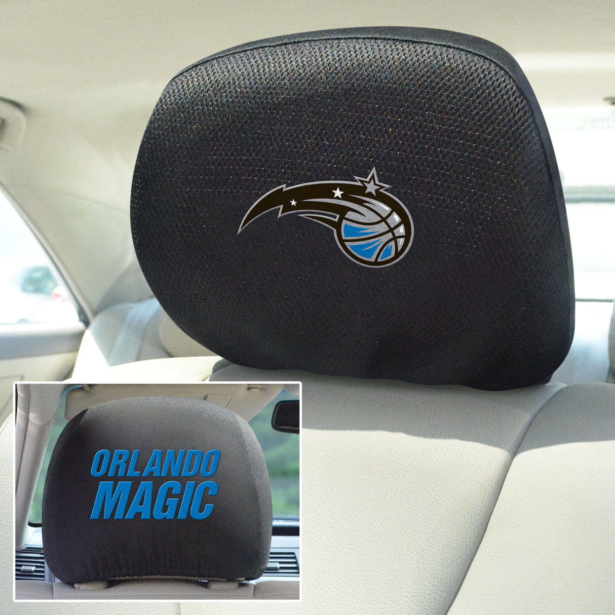 Fanmats Orlando Magic Embroidered Head Rest Cover Set - 2 Pieces Fan Gear NBA Orlando Magic