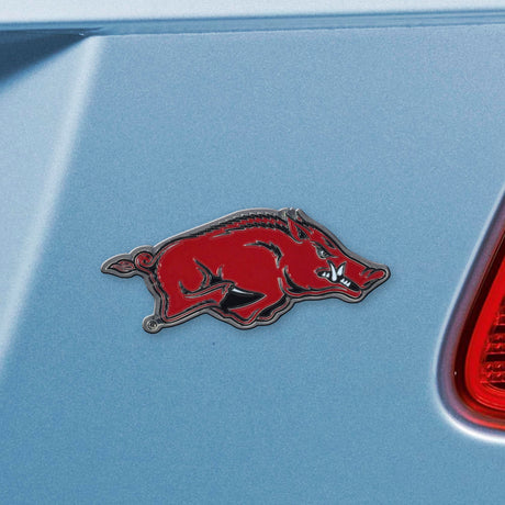 Fanmats Arkansas Razorbacks 3D Color Metal Emblem Fan Gear NCAA Arkansas Razorbacks