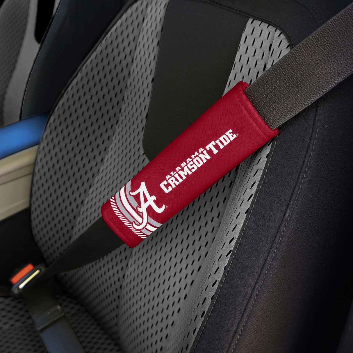 Fanmats Alabama Crimson Tide Team Color Rally Seatbelt Pad - 2 Pieces Fan Gear NCAA Alabama Crimson Tide