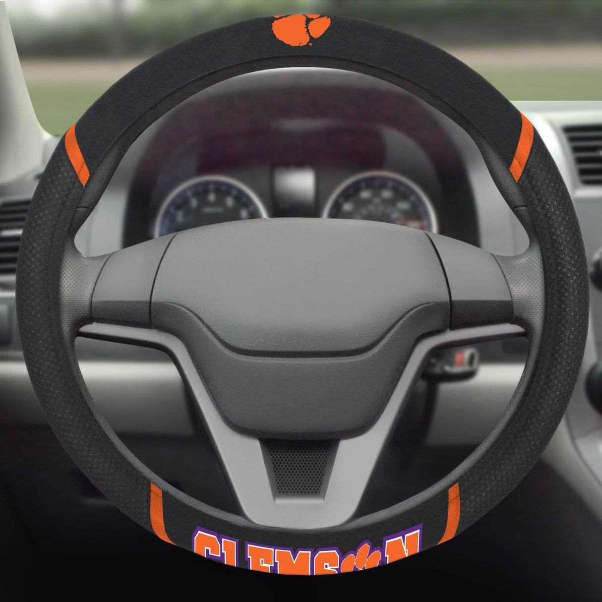 Fanmats Clemson Tigers Embroidered Steering Wheel Cover Fan Gear NCAA Clemson Tigers