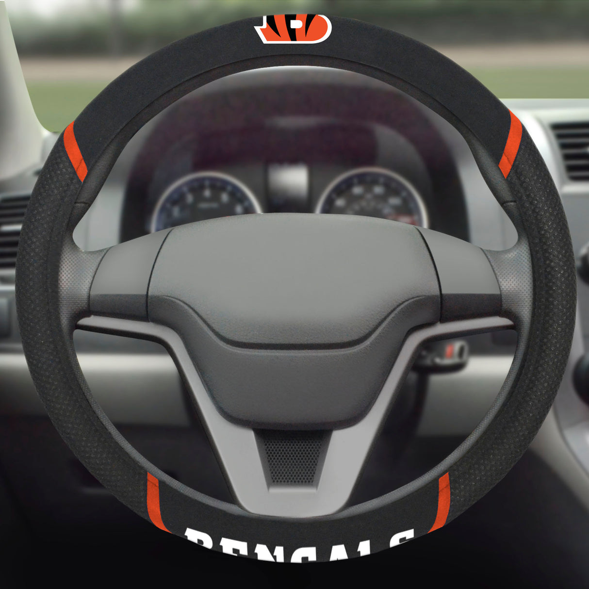 Fanmats Cincinnati Bengals Embroidered Steering Wheel Cover Fan Gear NFL Cincinnati Bengals