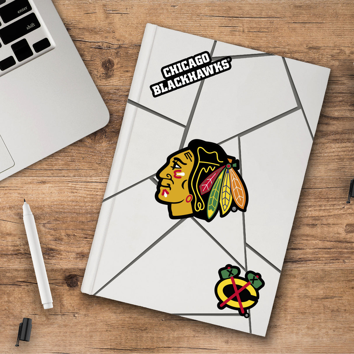 Fanmats Chicago Blackhawks 3 Piece Decal Sticker Set Fan Gear NHL Chicago Blackhawks
