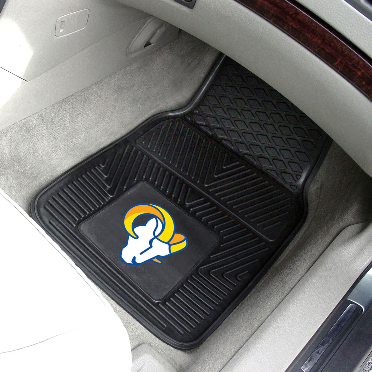 Fanmats Los Angeles Rams Heavy Duty Car Mat Set - 2 Pieces Fan Gear NFL Los Angeles Rams