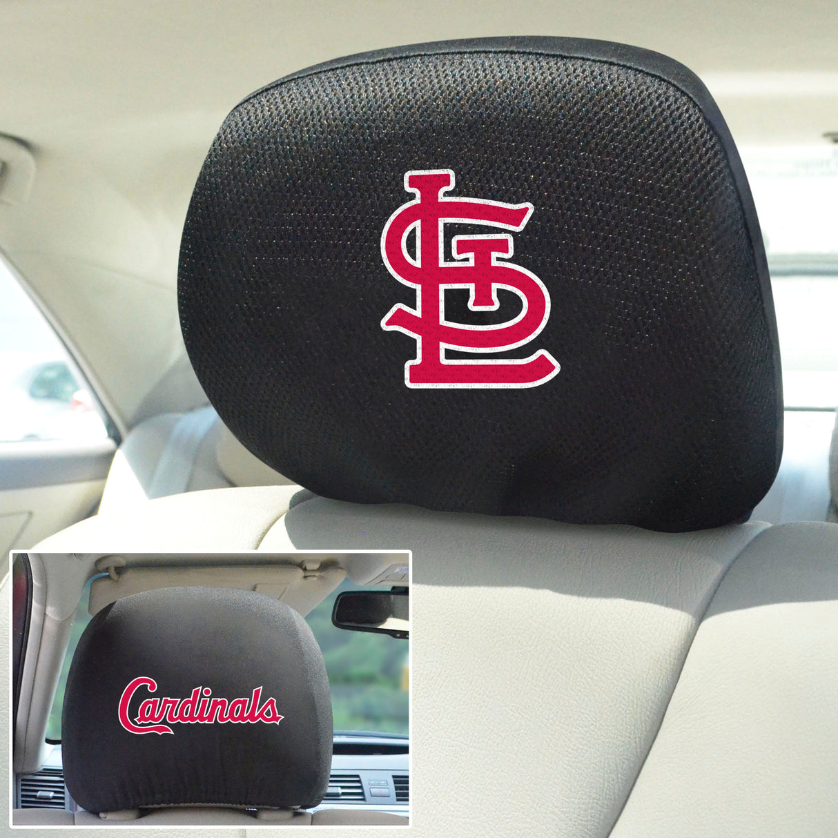 Fanmats St. Louis Cardinals Embroidered Head Rest Cover Set - 2 Pieces Fan Gear MLB St. Louis Cardinals
