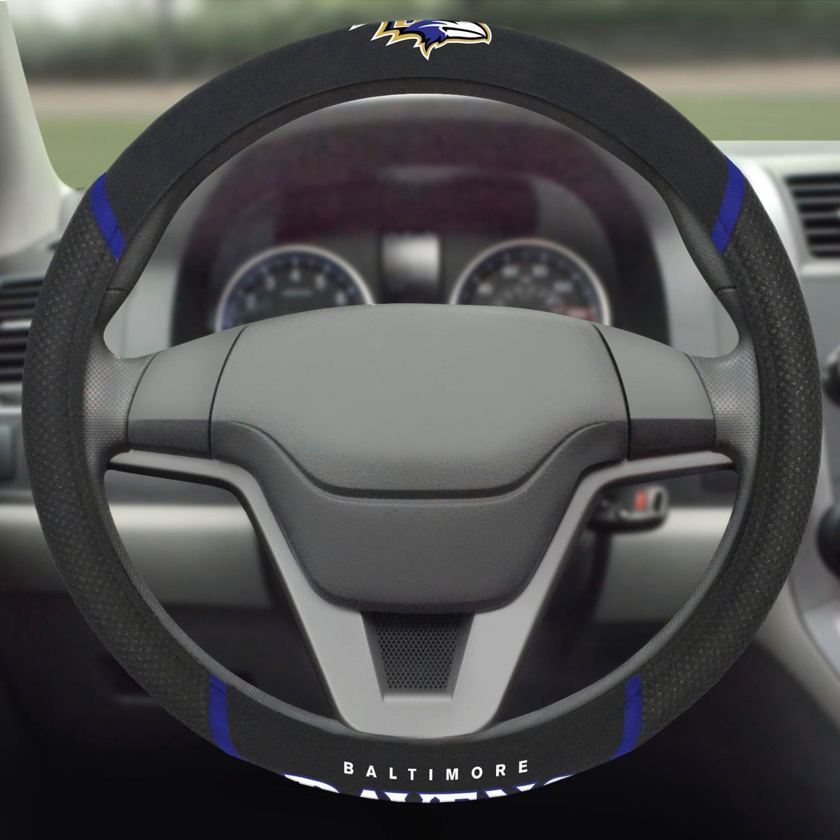 Fanmats Baltimore Ravens Embroidered Steering Wheel Cover Fan Gear NFL Baltimore Ravens