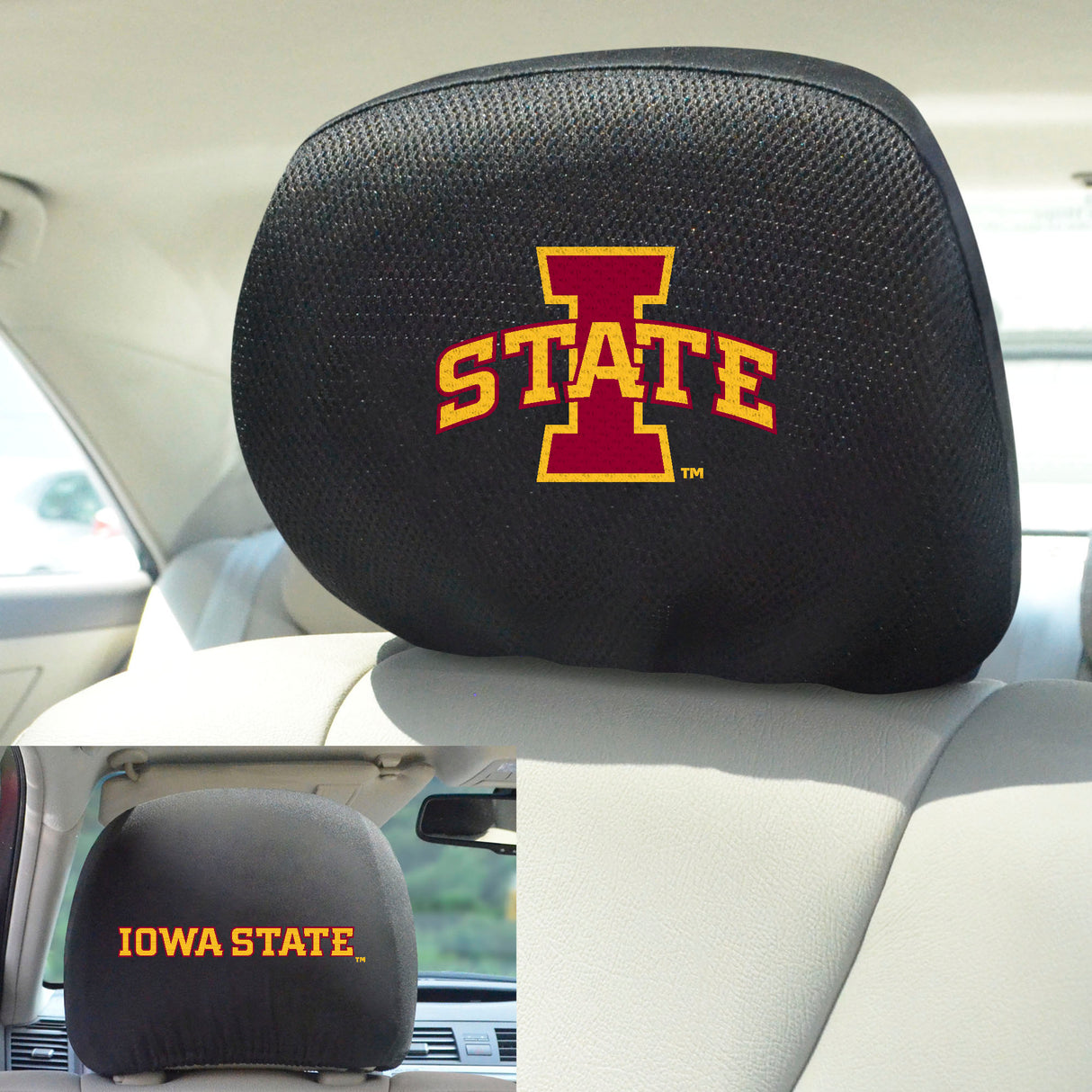 Fanmats Iowa State Cyclones Embroidered Head Rest Cover Set - 2 Pieces Fan Gear NCAA Iowa State Cyclones