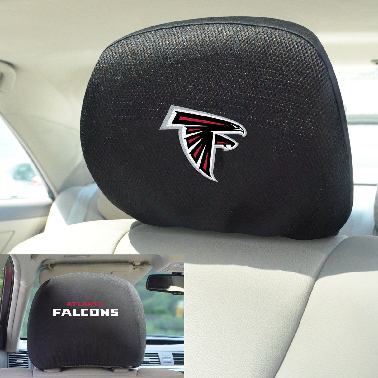Fanmats Atlanta Falcons Embroidered Head Rest Cover Set - 2 Pieces Fan Gear NFL Atlanta Falcons