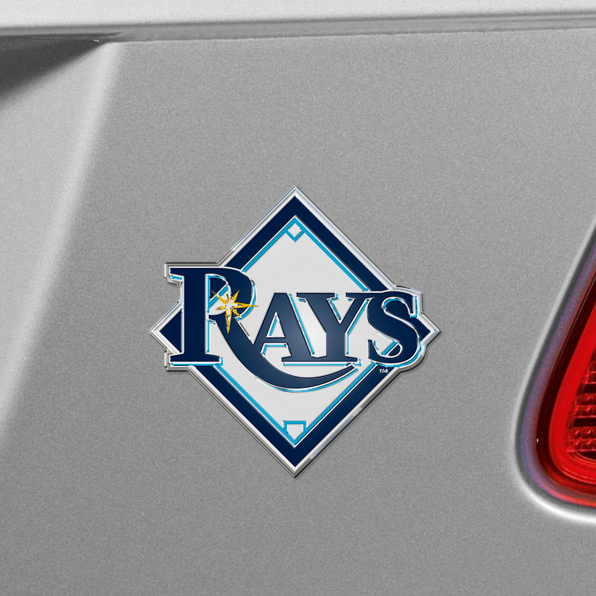 Fanmats Tampa Bay Rays Heavy Duty Aluminum Embossed Color Emblem Fan Gear MLB Tampa Bay Rays